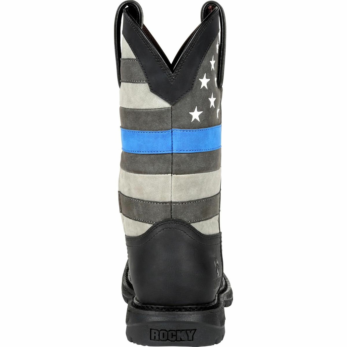 Black Blue Women's Rocky Blue Line Western Boots | JLDCI6407