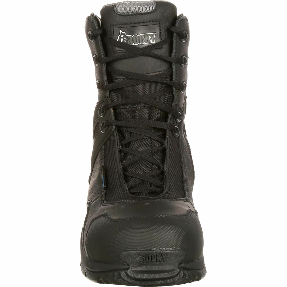 Black Men's Rocky 1st Med Carbon Fiber Toe Puncture-Resistant Side-Zip Public Service Boot Waterproof Boots | WVHAL8693