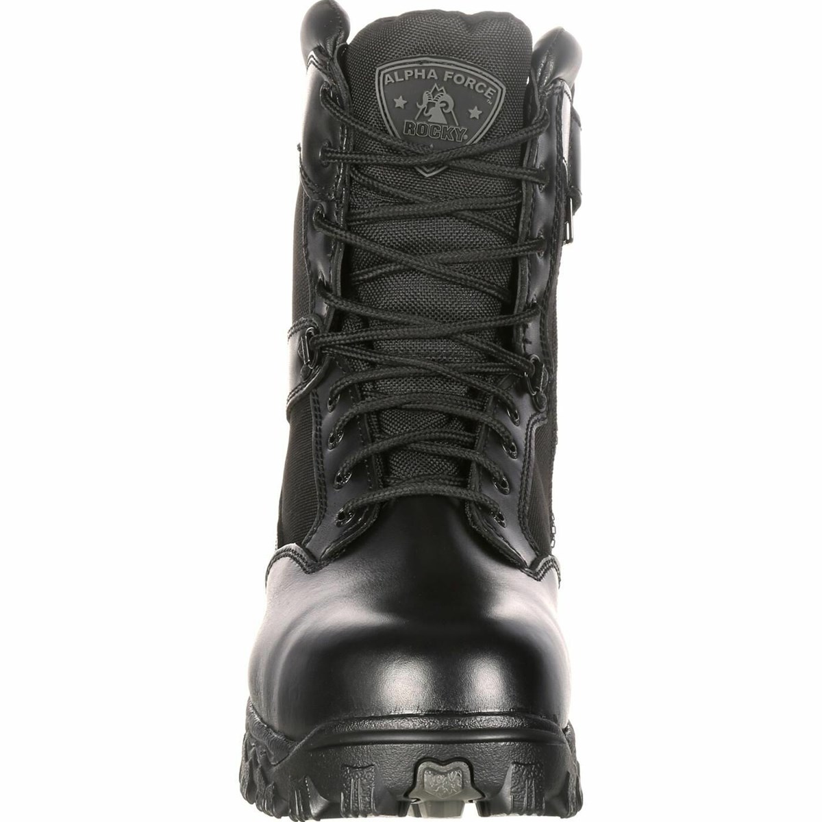 Black Men's Rocky AlphaForce Zipper Composite Toe Public Service Boot Military Boots | NHPWS7312