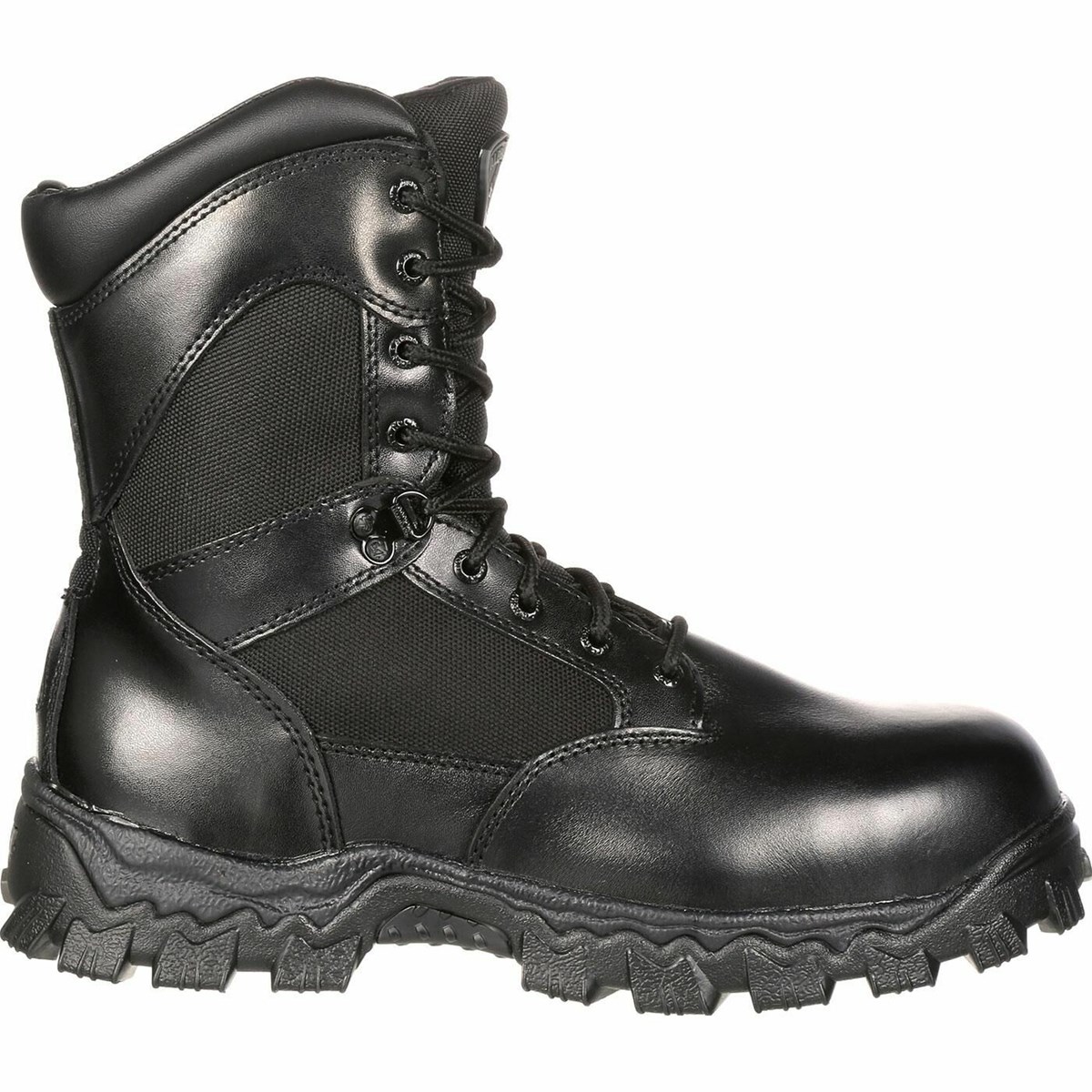 Black Men\'s Rocky Alpha Force Zipper Waterproof Public Service Boot Military Boots | KDMZO6814