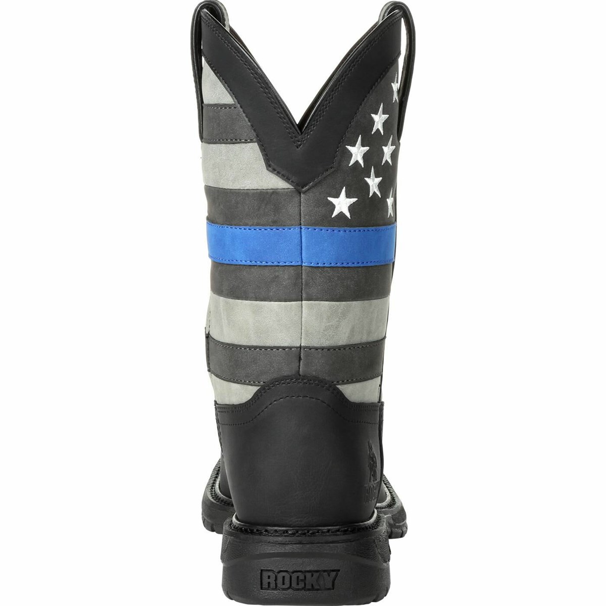 Black Men's Rocky Blue Line Western Boots | KCIOT8579