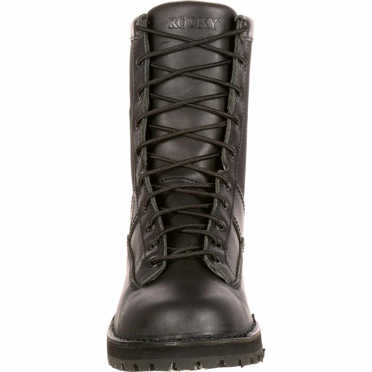 Black Men's Rocky Portland Lace-to-Toe Public Service Boots Waterproof Boots | HIYLF5746