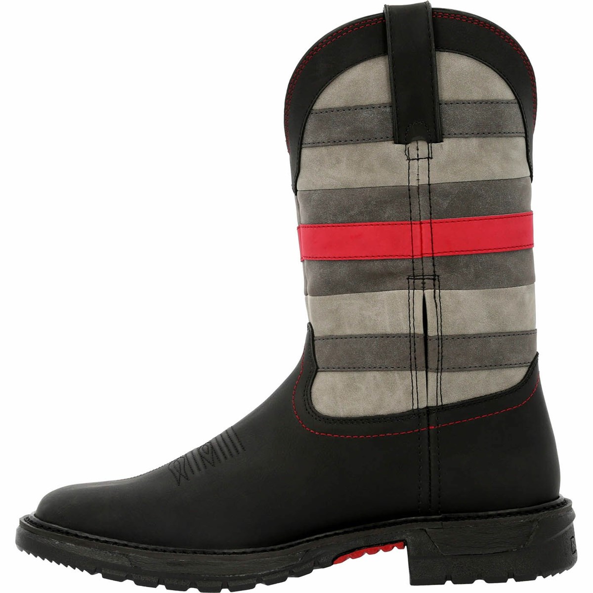 Black Men's Rocky Red Line Western Boots | RXNAI3025