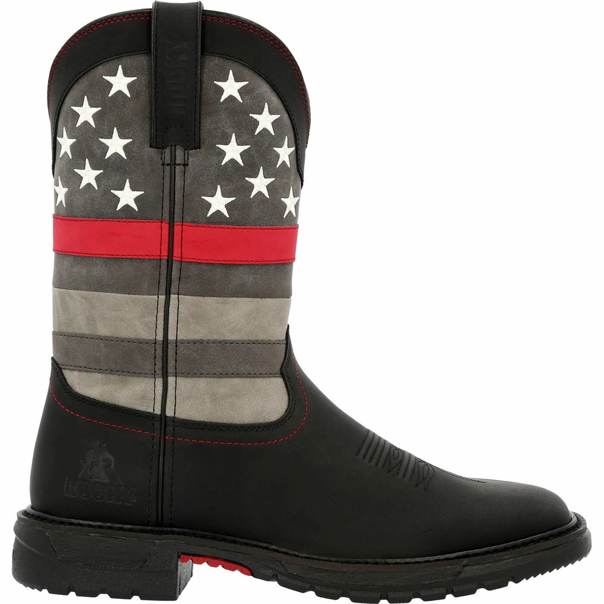 Black Men\'s Rocky Red Line Western Boots | RXNAI3025