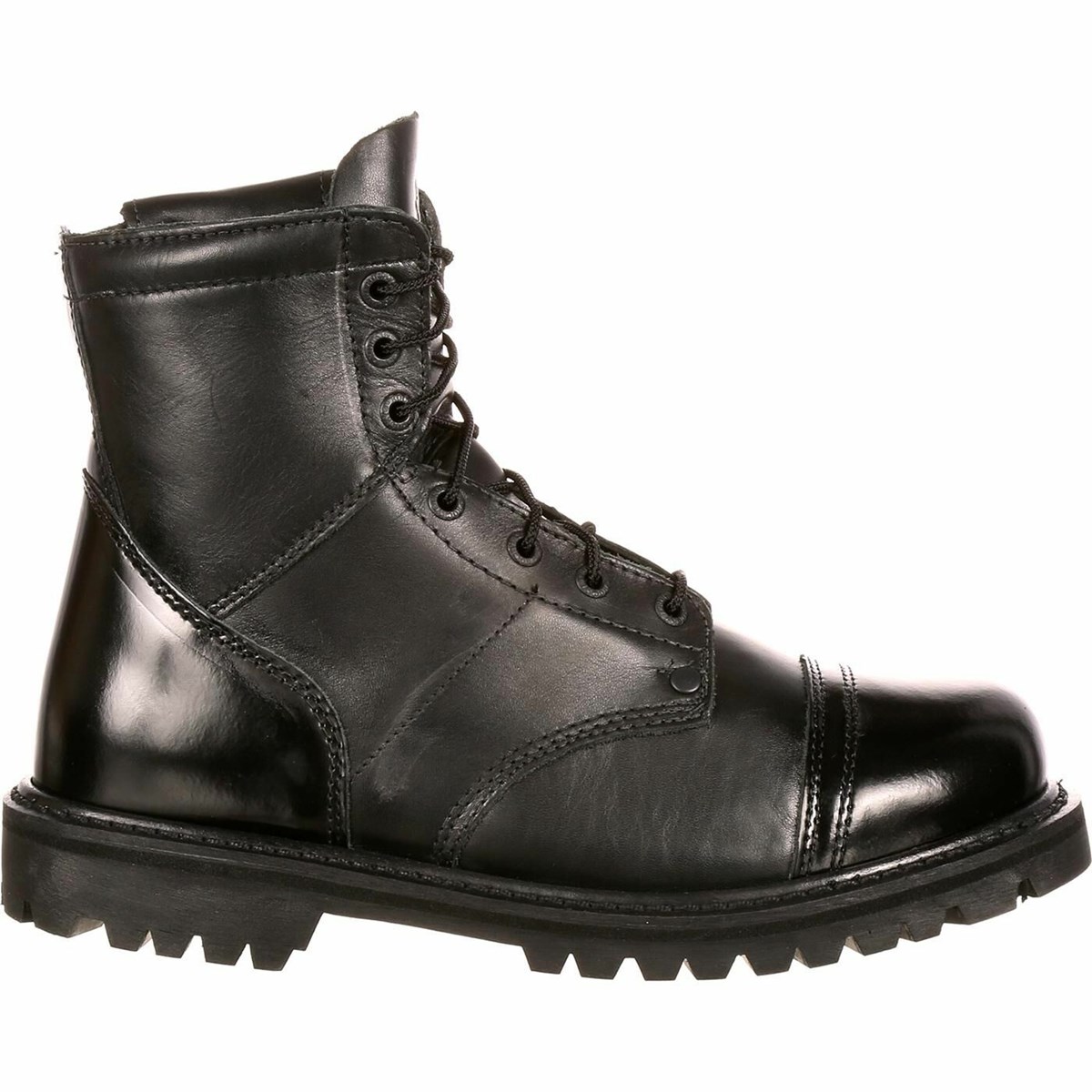 Black Men\'s Rocky Side Zipper Jump Boot Military Boots | HTGBO0498