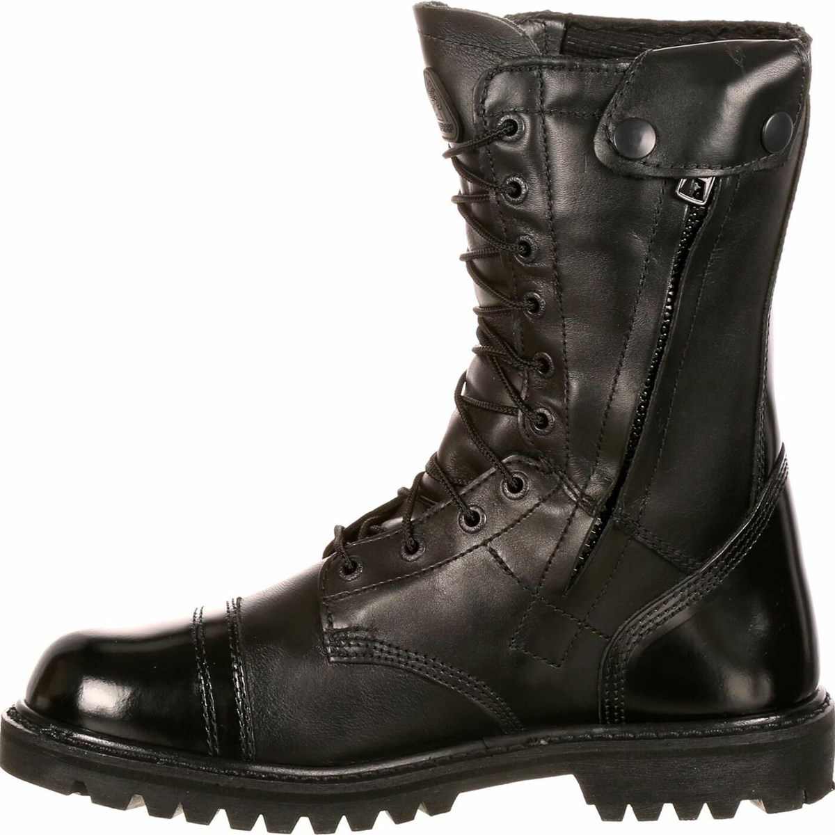 Black Men\'s Rocky Waterproof 200G Insulated Side Zipper Jump Boot Military Boots | BYGFV6784