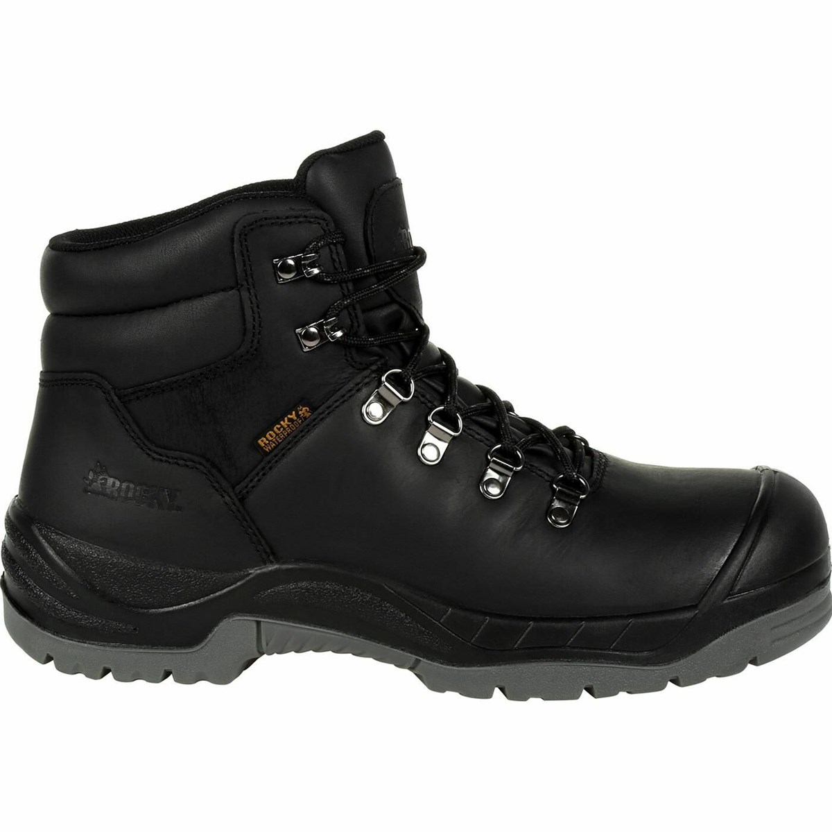 Black Men\'s Rocky Worksmart Composite Toe Waterproof Work Boots | MSKZJ2456