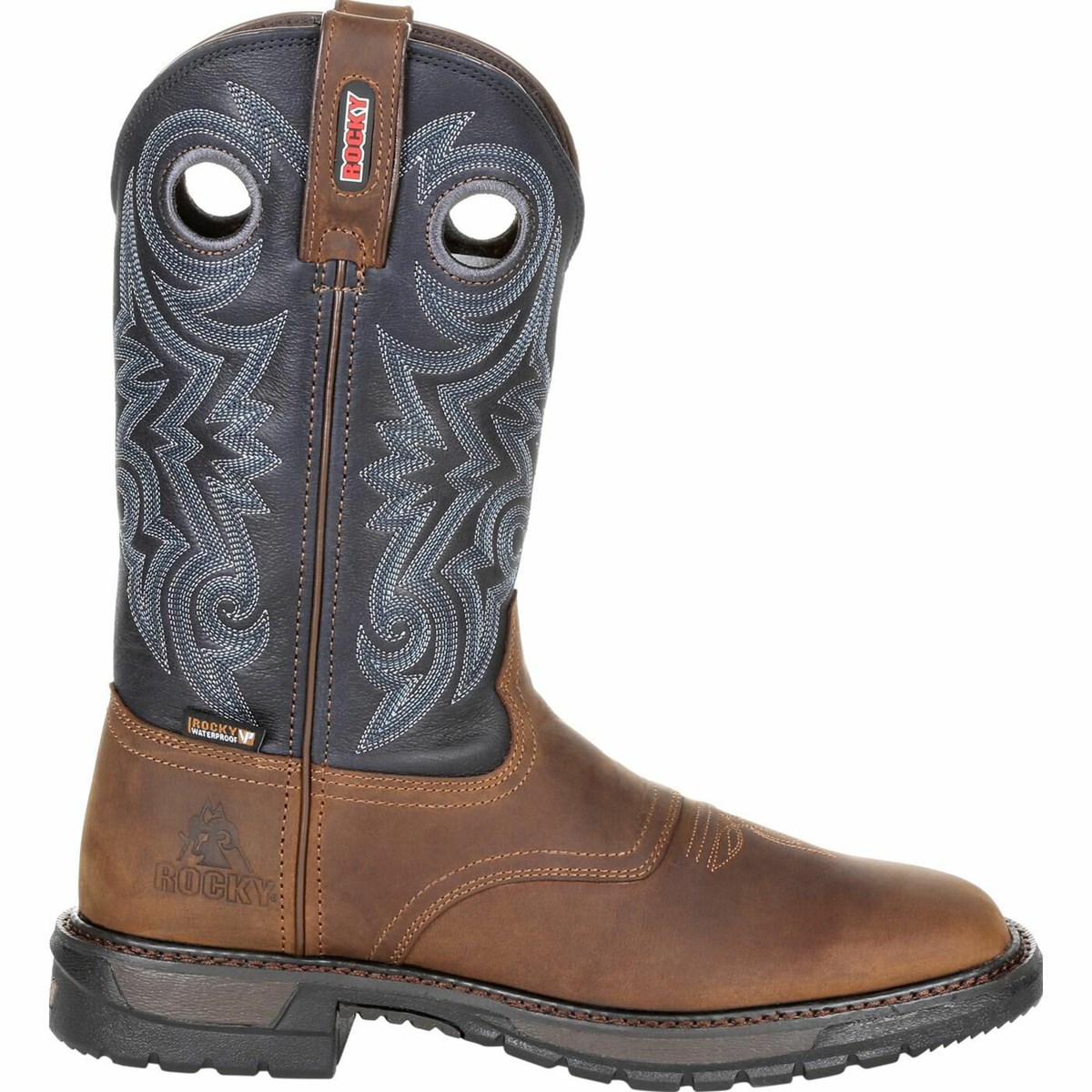 Blue Men\'s Rocky Original Ride FLX Waterproof Western Boots | SYJGI1097