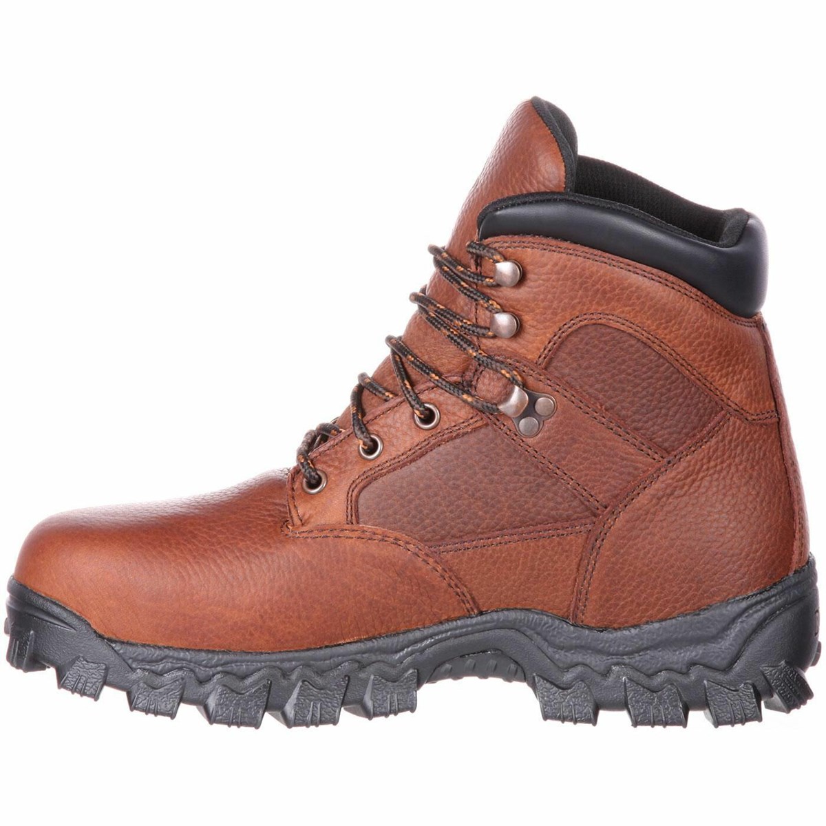 Brown Men's Rocky Alpha Force Steel Toe Fully Puncture-Resistant Work Boots | RKEMF9475