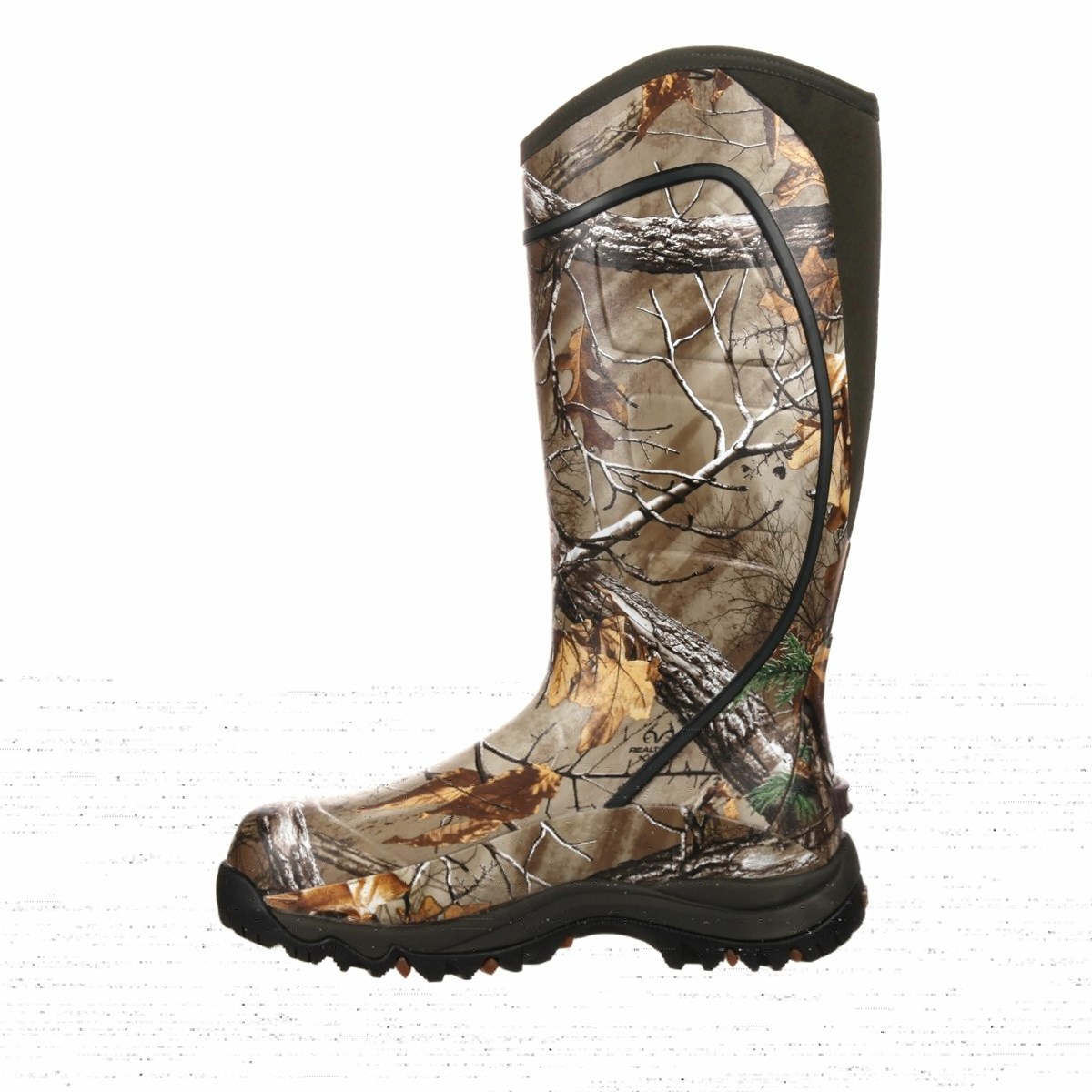 Brown Men's Rocky Core 1600G Insulated Rubber Waterproof Hunting Boots | SNYWU7408