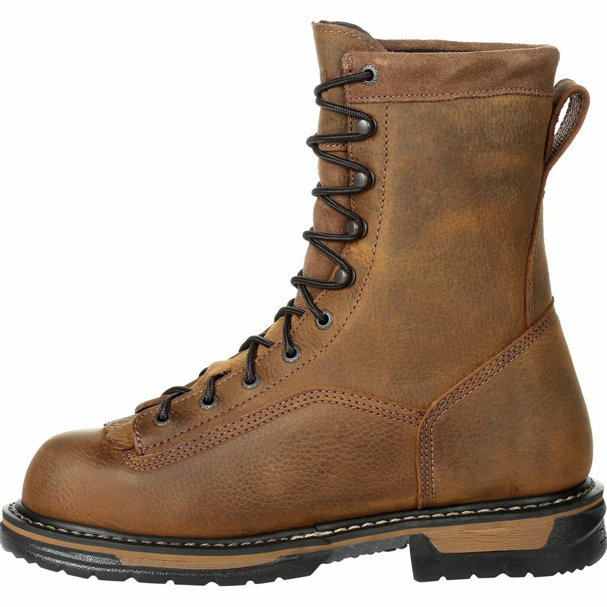 Brown Men's Rocky IronClad Steel Toe Waterproof Work Boots | EHWAN3150