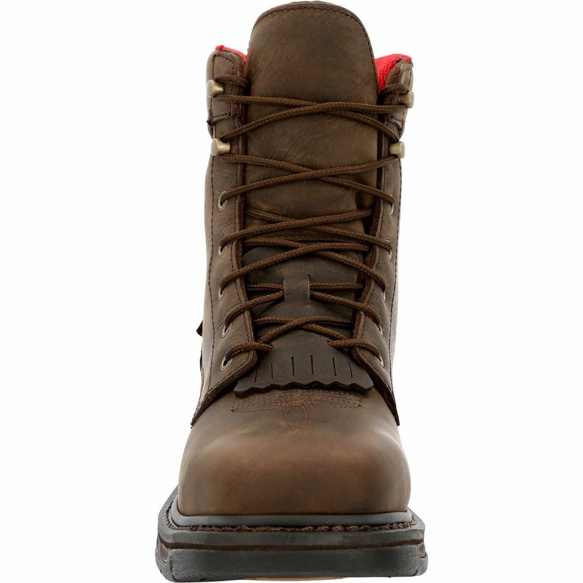 Brown Men's Rocky Iron Skull Composite Waterproof Lacer Western Boots | YNKEC2961