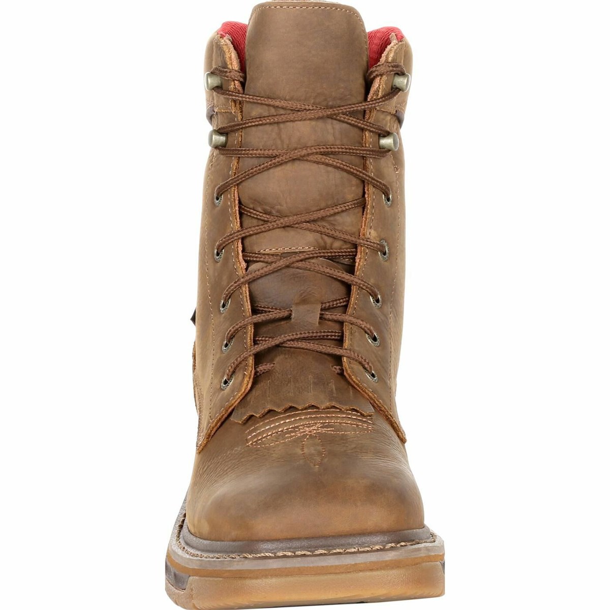 Brown Men's Rocky Iron Skull Lacer Cowboy Boots | MSZTI3509