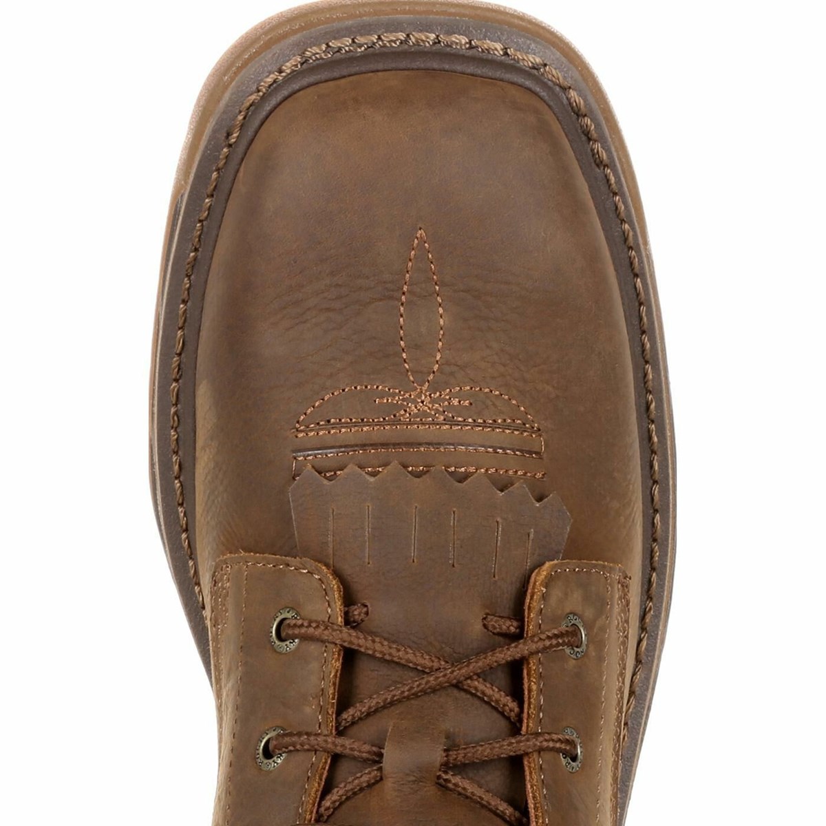 Brown Men's Rocky Iron Skull Lacer Cowboy Boots | MSZTI3509