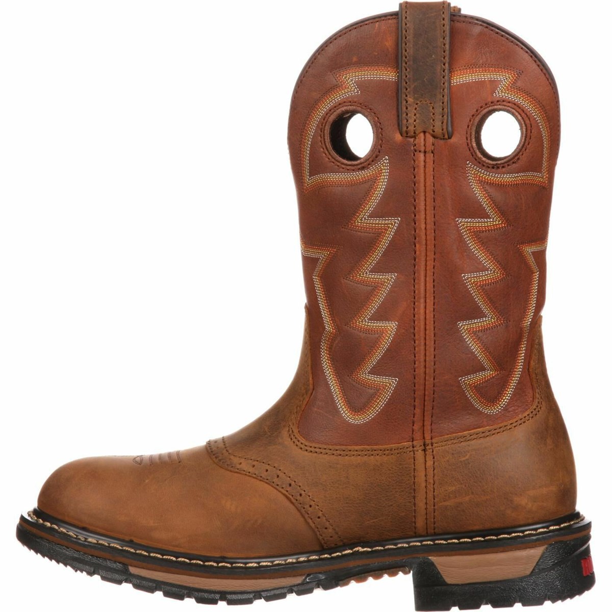 Brown Men's Rocky Original Ride Branson Saddle Roper Cowboy Boots | LIMKH2153