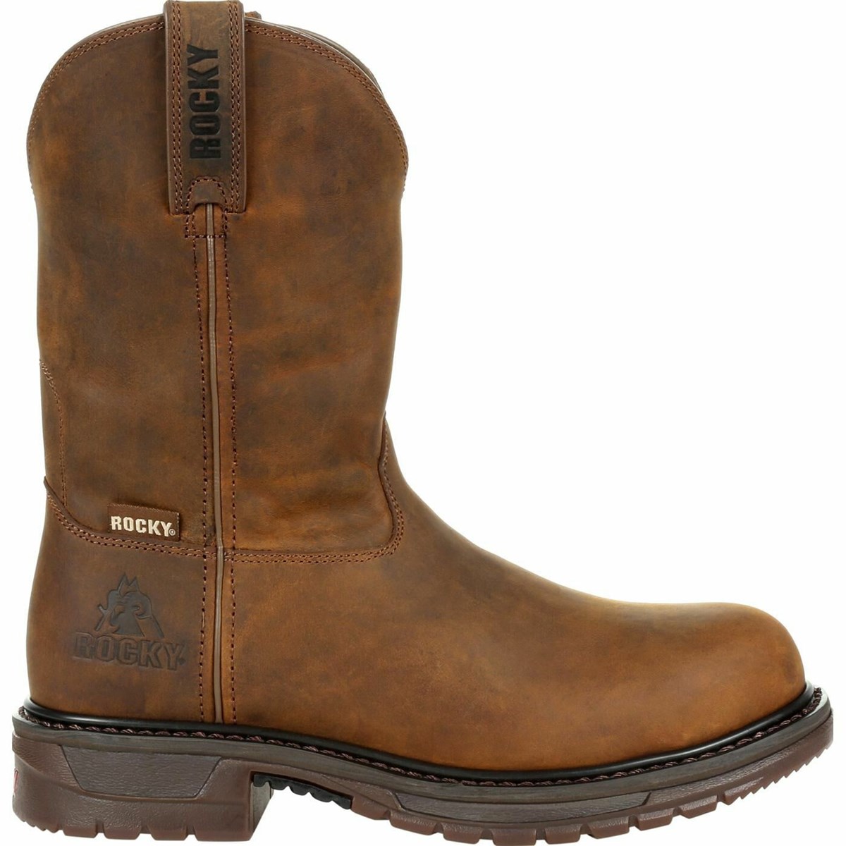 Brown Men\'s Rocky Original Ride Steel Toe Western Boots | UGQAN6735