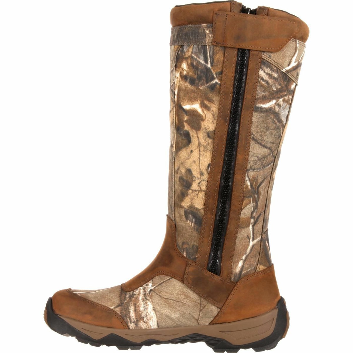 Brown Men's Rocky Retraction Waterproof Side-Zip Snake Boot Hunting Boots | AWSOC5389