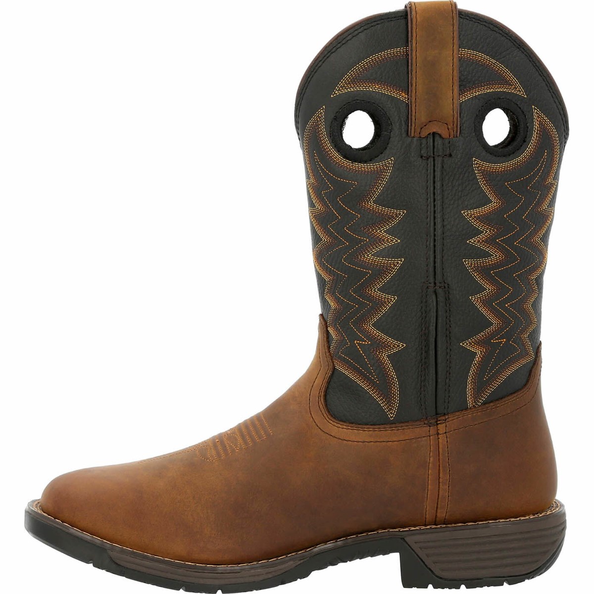 Brown Men's Rocky Rugged Trail Steel Toe Cowboy Boots | LRWTD0926