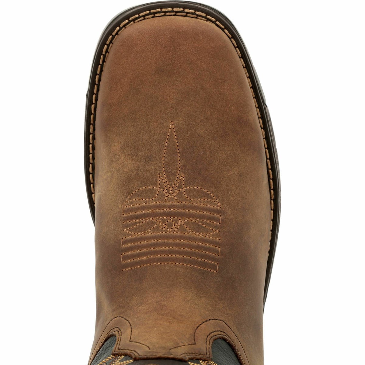 Brown Men's Rocky Rugged Trail Steel Toe Cowboy Boots | LRWTD0926