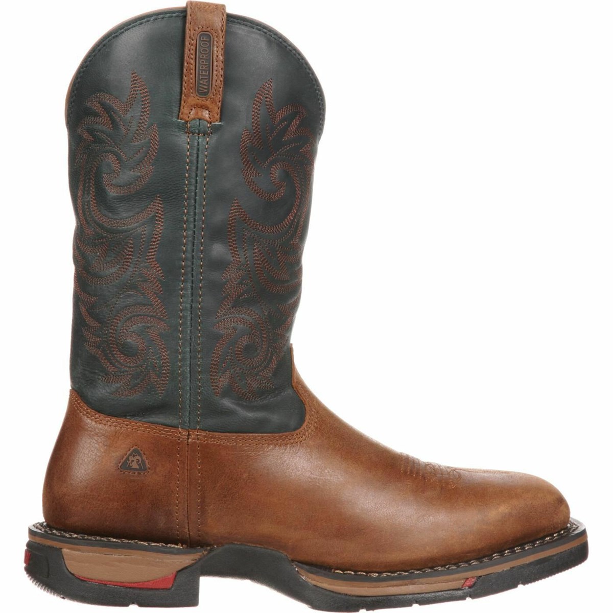 Brown / Navy Men\'s Rocky Long Range Cowboy Boots | DKNXT0679