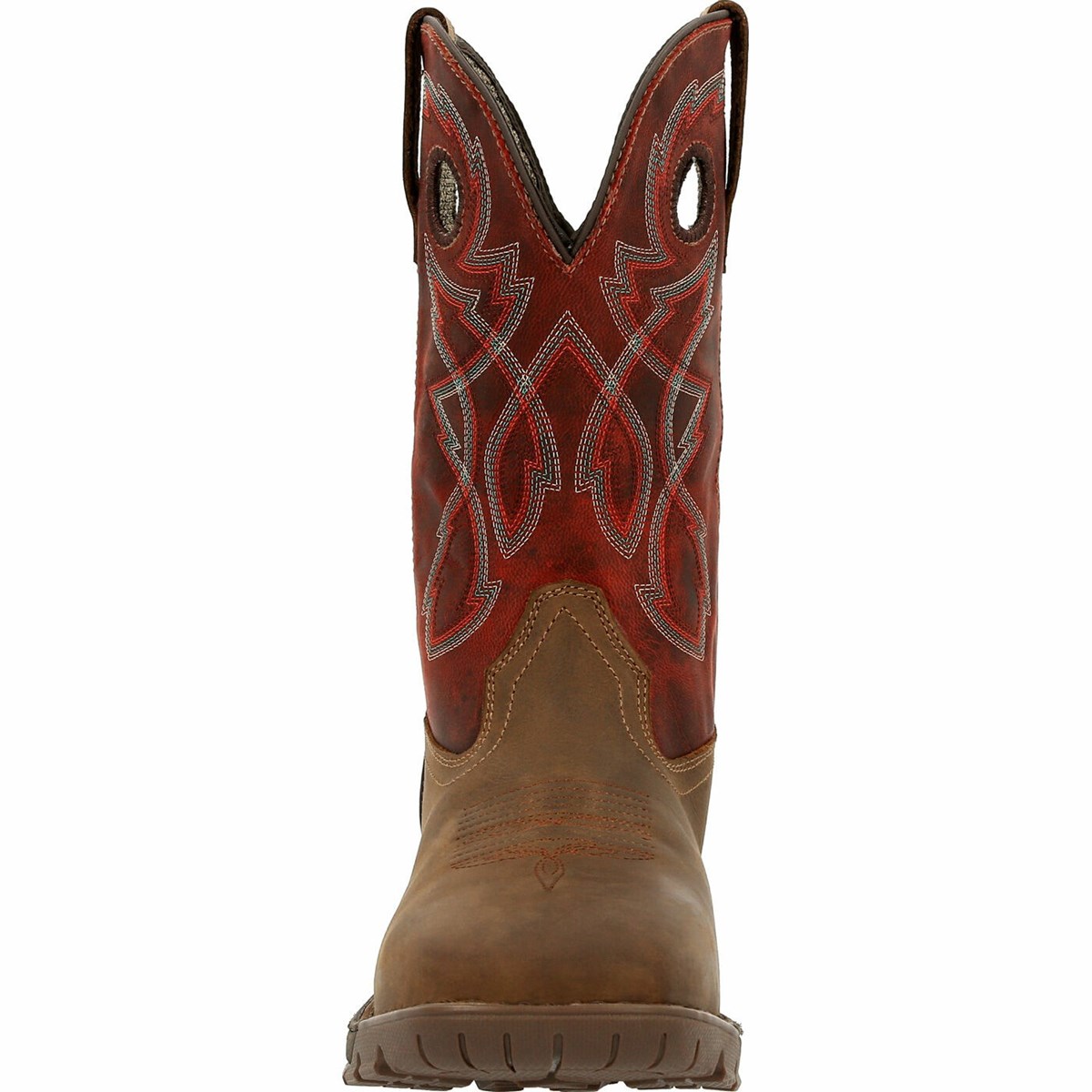 Brown / Red Men's Rocky Legacy 32 Steel Toe Cowboy Boots | LDVWN2769