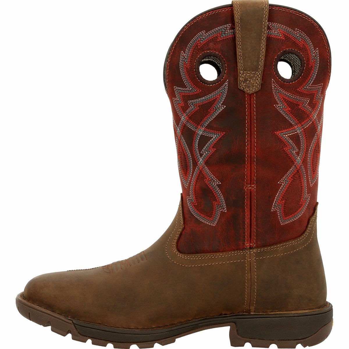 Brown / Red Men's Rocky Legacy 32 Steel Toe Cowboy Boots | LDVWN2769