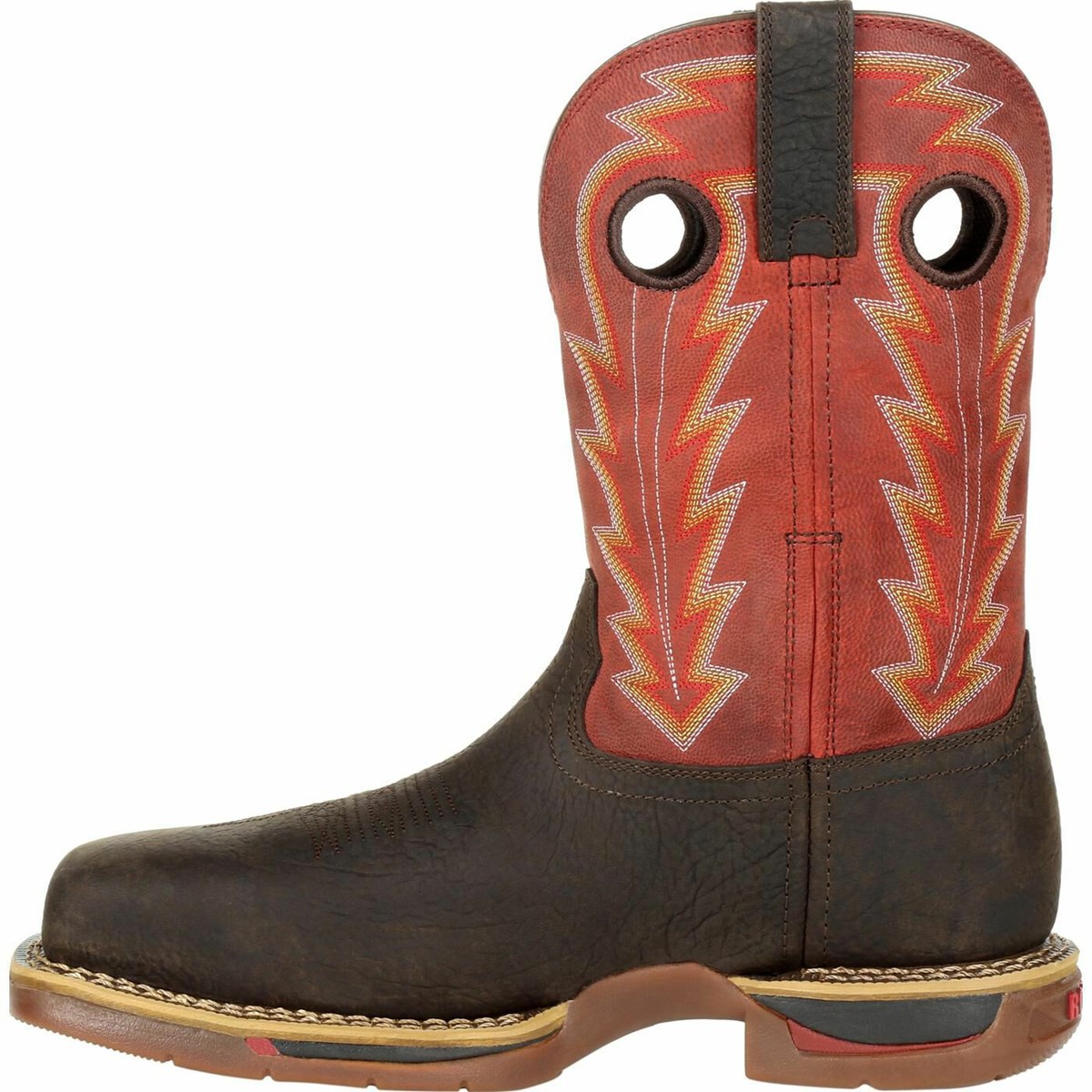 Brown / Red Men's Rocky Long Range Composite Toe Cowboy Boots | RVITH1459