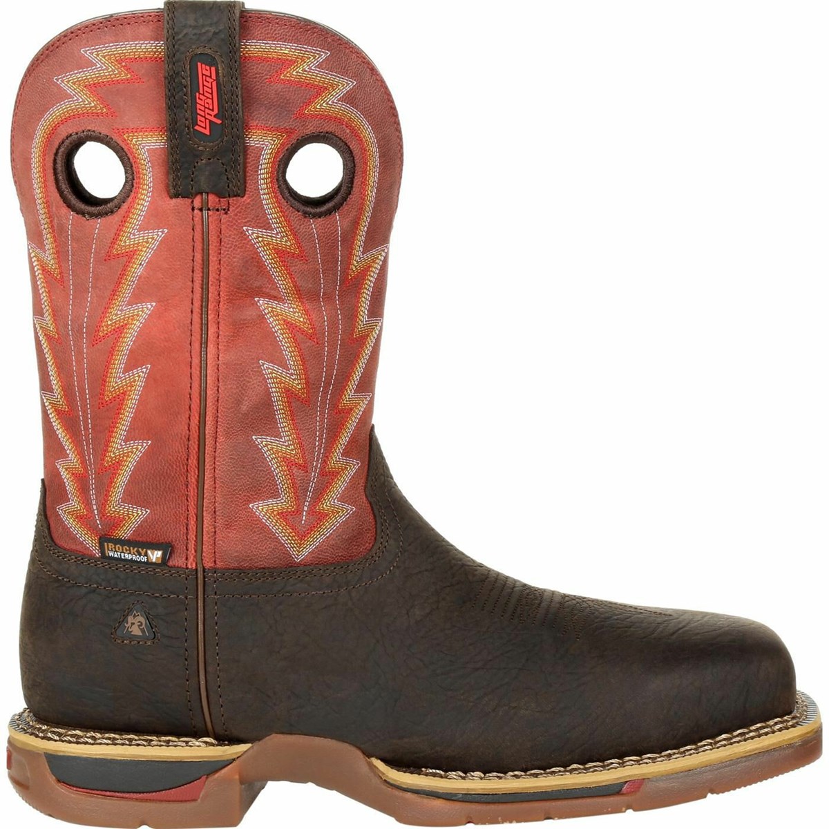 Brown / Red Men\'s Rocky Long Range Composite Toe Cowboy Boots | RVITH1459