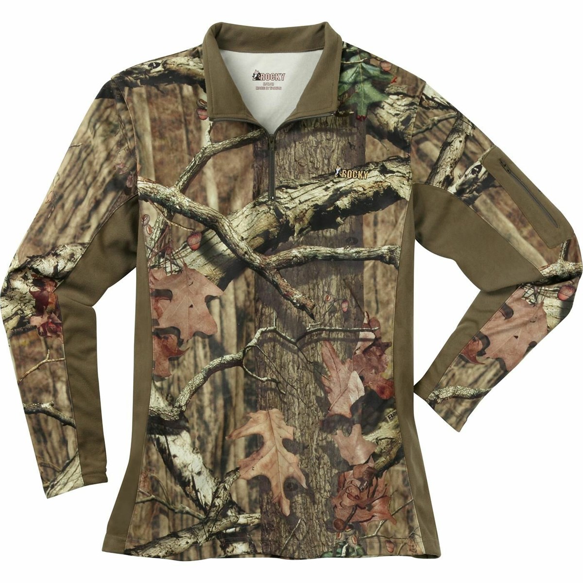 Brown Women\'s Rocky SilentHunter 1/4 Zip Camo Shirts | DOFBW0258