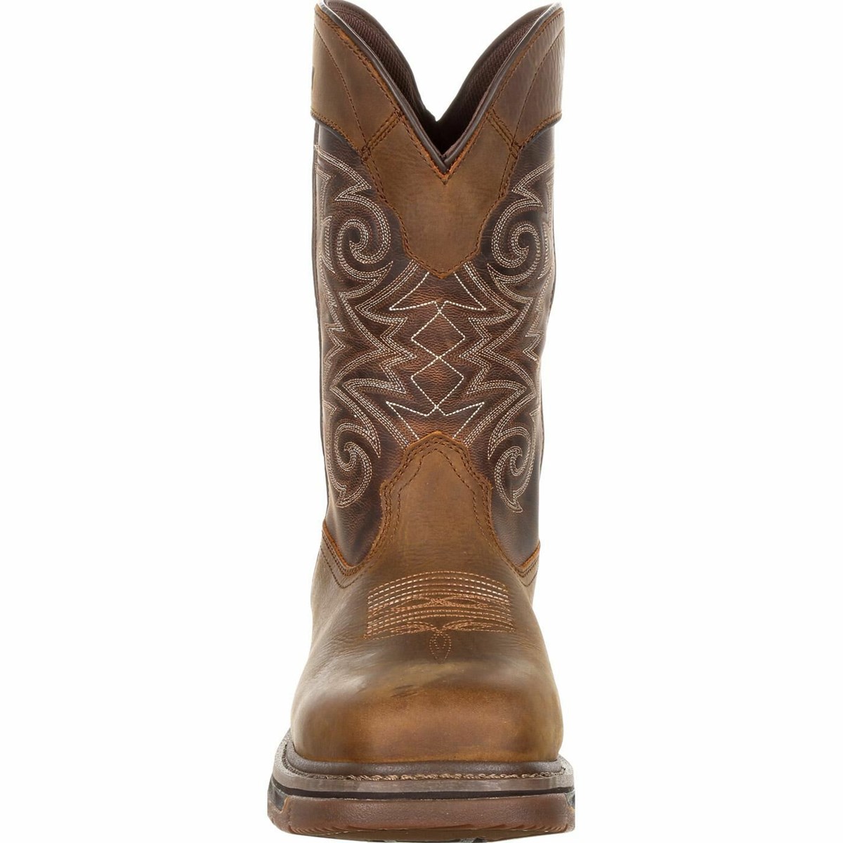 Chocolate Men's Rocky Iron Skull Composite Toe Cowboy Boots | CFTMH9637