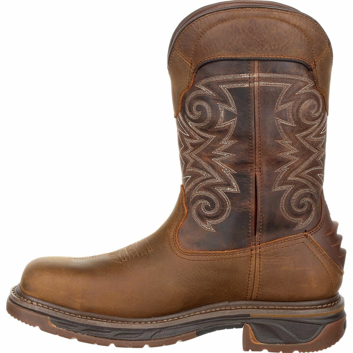 Chocolate Men's Rocky Iron Skull Composite Toe Cowboy Boots | CFTMH9637