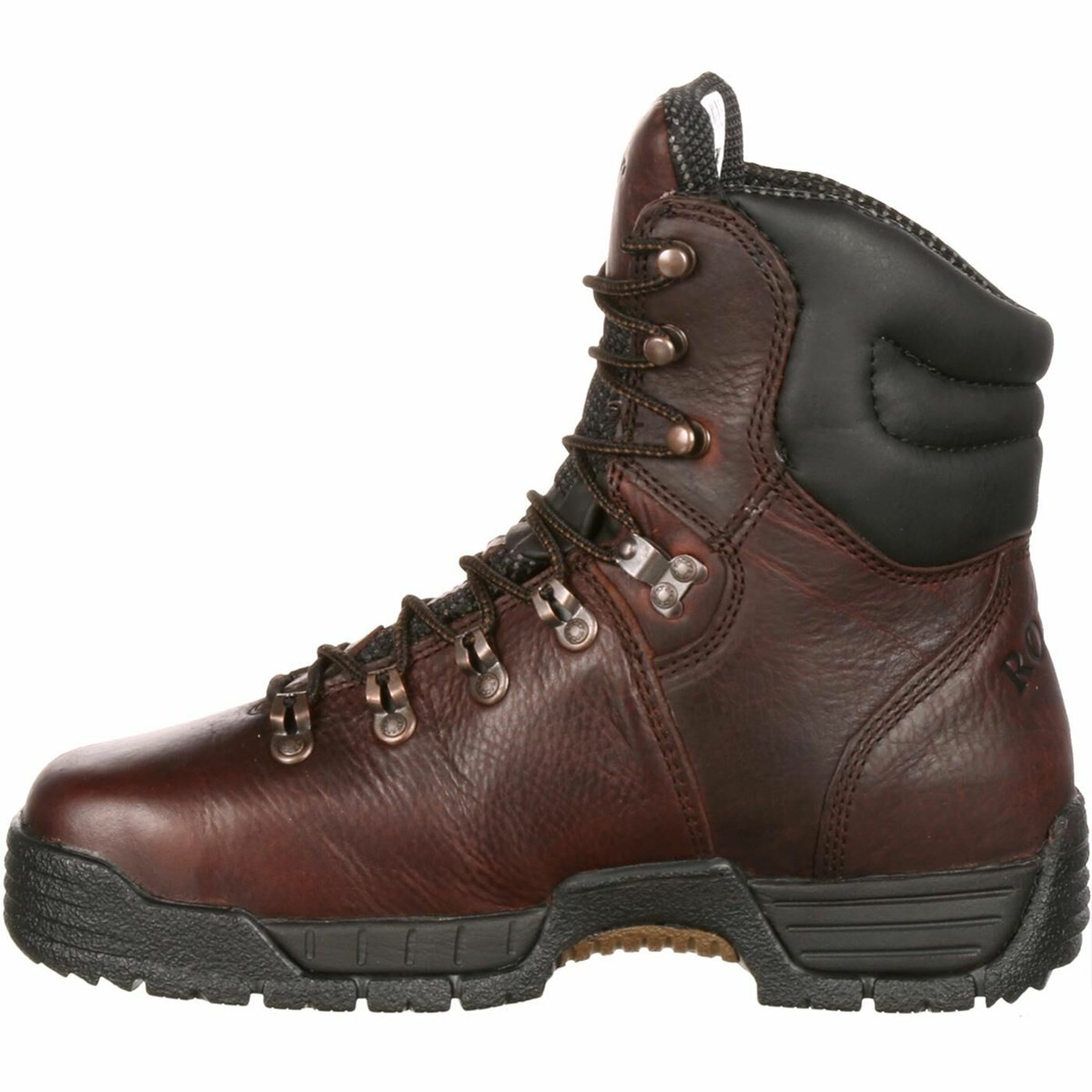 Dark Brown Men's Rocky MobiLite Steel Toe Oil-Resistant Work Boots | LZUIS9276