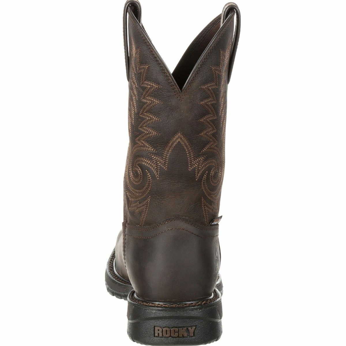 Dark Brown Men's Rocky Original Ride FLX Steel Toe Cowboy Boots | VMSHP0672