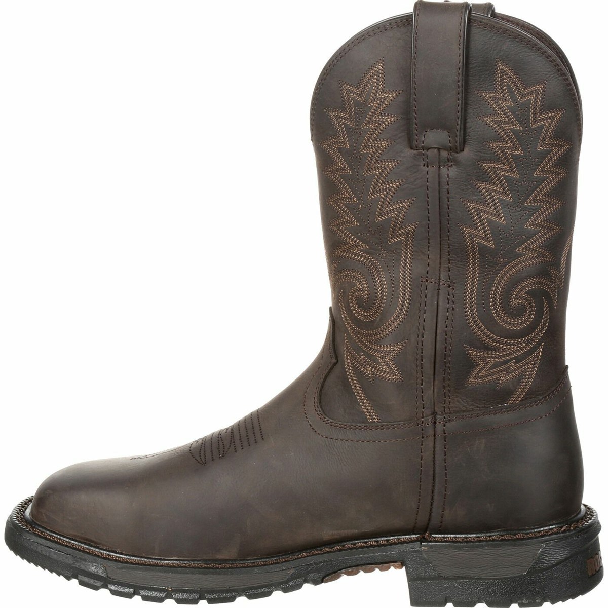 Dark Brown Men's Rocky Original Ride FLX Steel Toe Cowboy Boots | VMSHP0672