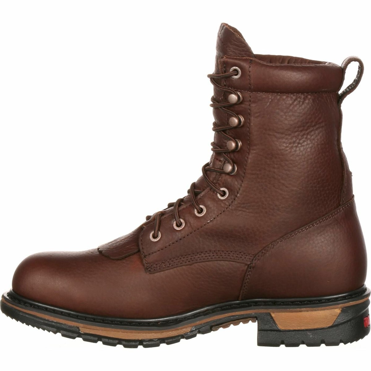 Dark Brown Men's Rocky Original Ride Steel Toe Waterproof Lacer Western Boots | SIEKN8136