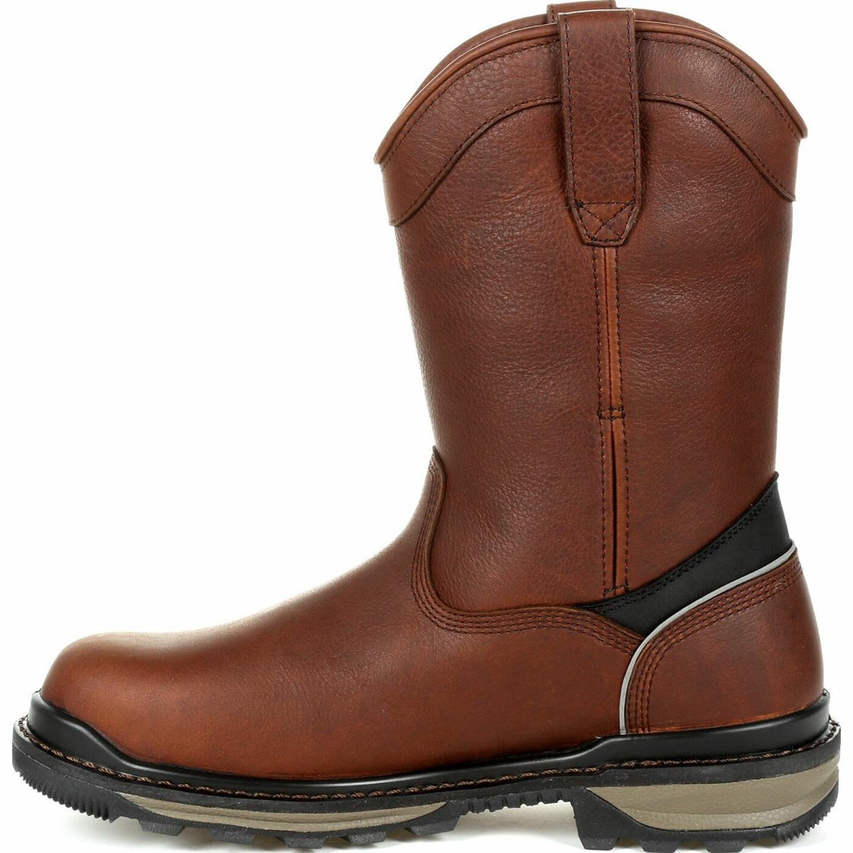 Dark Brown Men's Rocky Rams Horn 400G Insulated Composite Toe Pull-On Work Boots | GOMKE5038