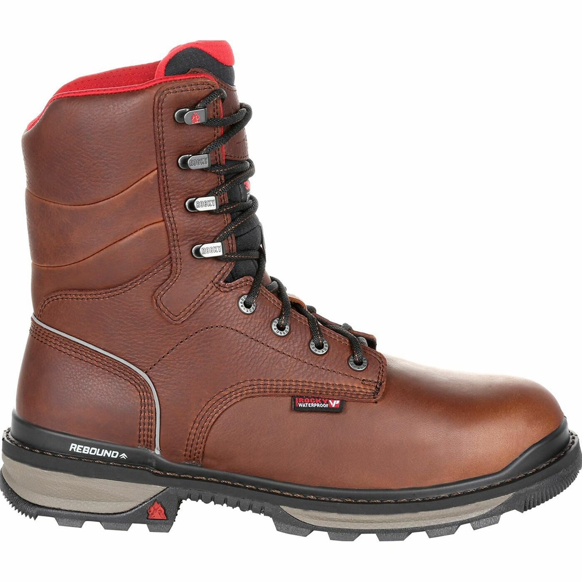 Dark Brown Men\'s Rocky Rams Horn 800G Insulated Waterproof Work Boots | UJSQF8627