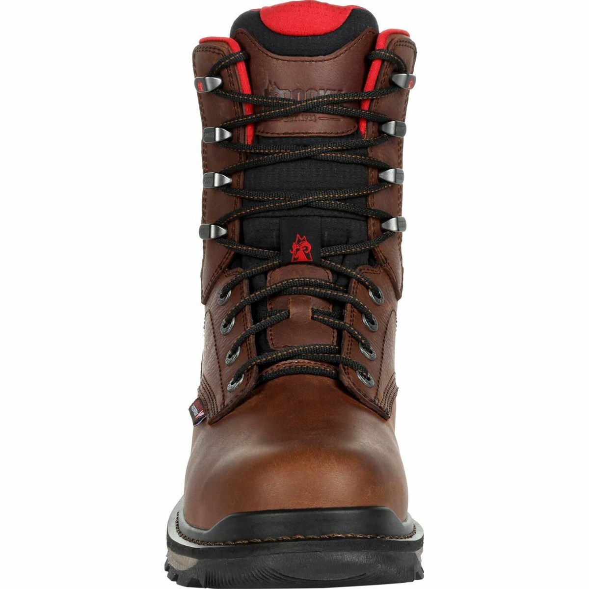 Dark Brown Men's Rocky Rams Horn Composite Toe Waterproof Work Boots | LIJVW4873