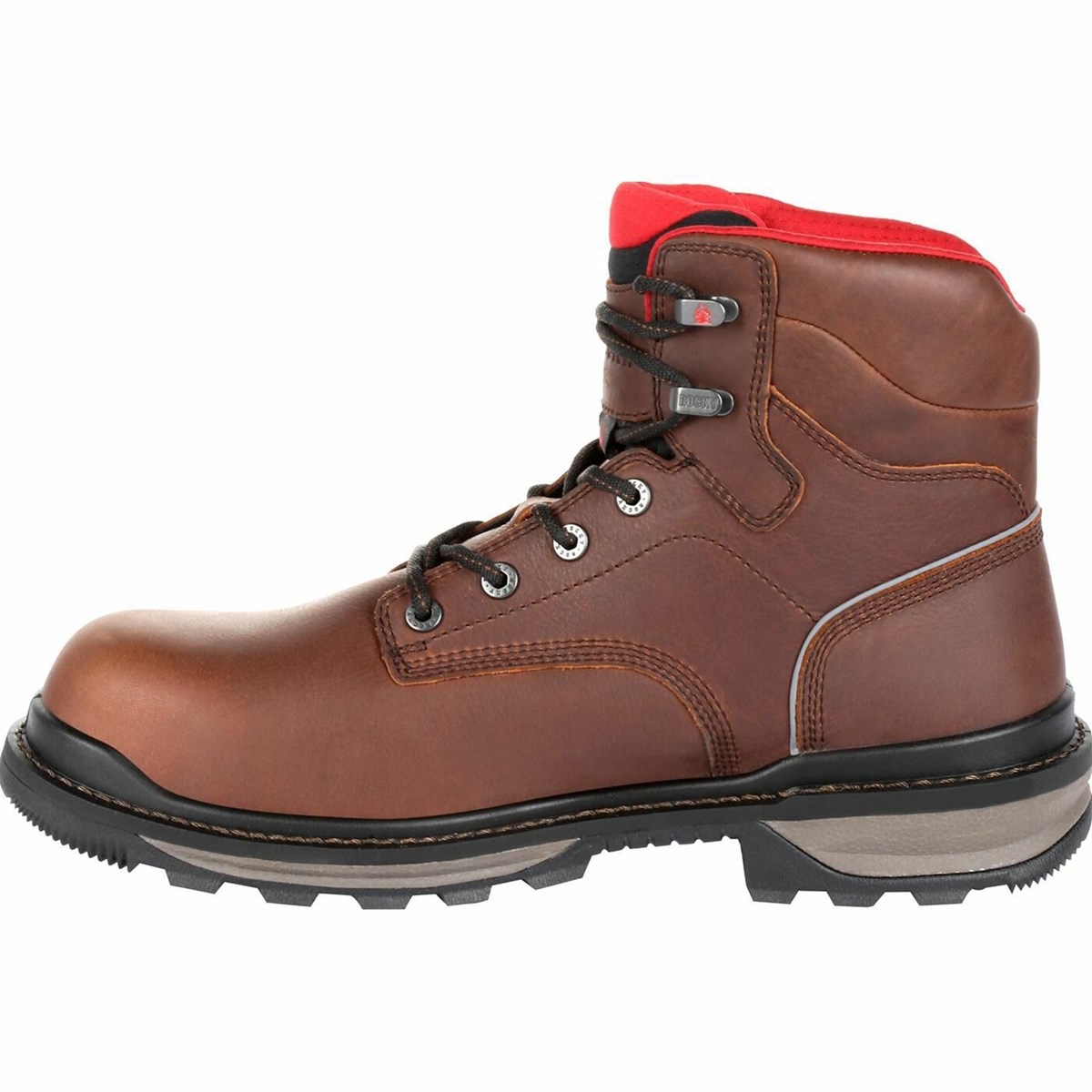 Dark Brown Men's Rocky Rams Horn Composite Toe Work Boots | MPXBC6815