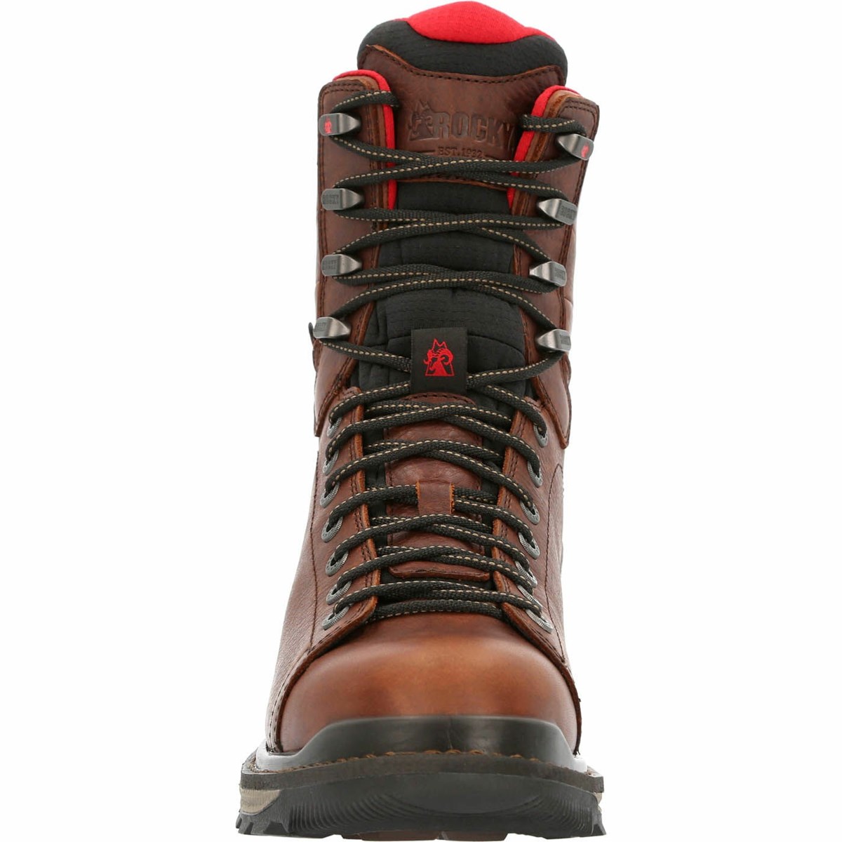 Dark Brown Men's Rocky Rams Horn Lace to Toe Composite Waterproof Work Boots | DOVMY3796