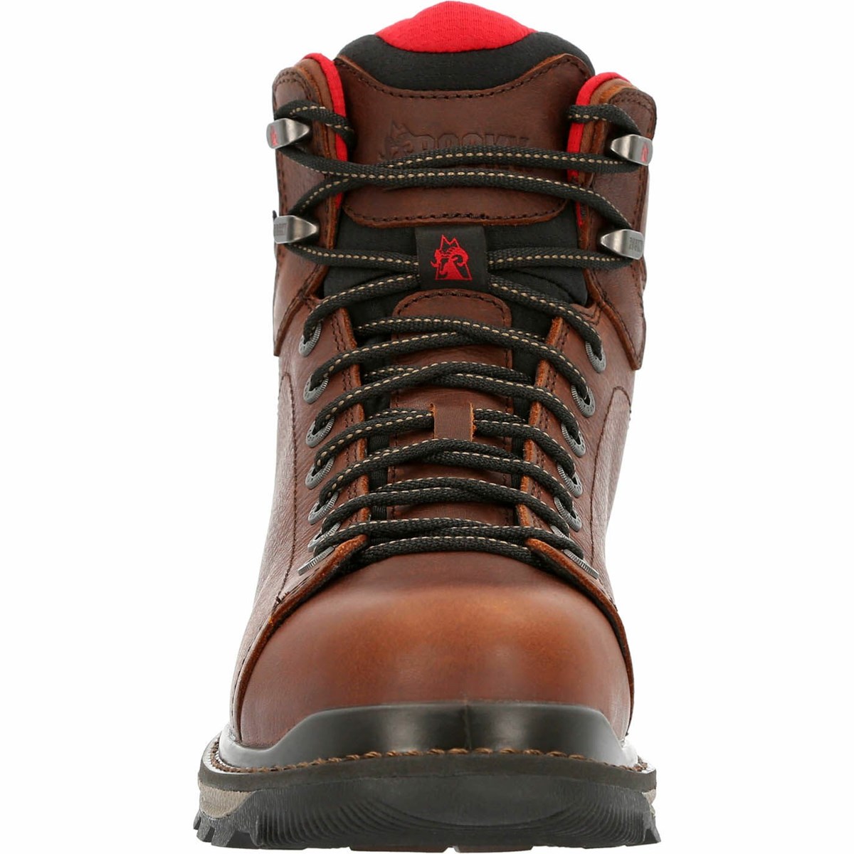 Dark Brown Men's Rocky Rams Horn Lace to Toe Composite Waterproof Work Boots | ZCNMO5623