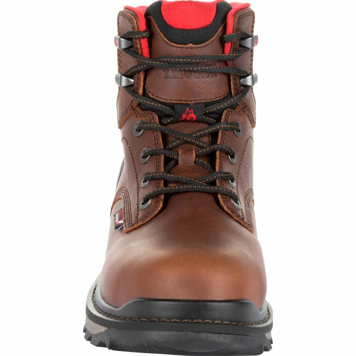 Dark Brown Men's Rocky Rams Horn Waterproof Work Boots | SBWME5473