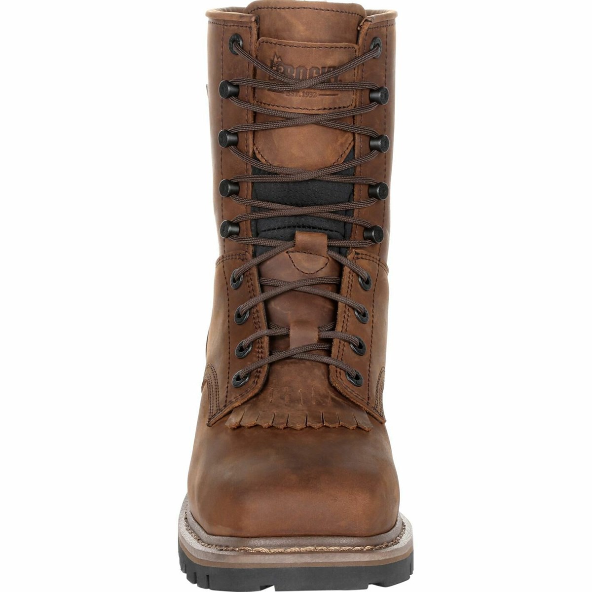 Dark Brown Men's Rocky Square Toe Logger Work Boots | FTMNB8724