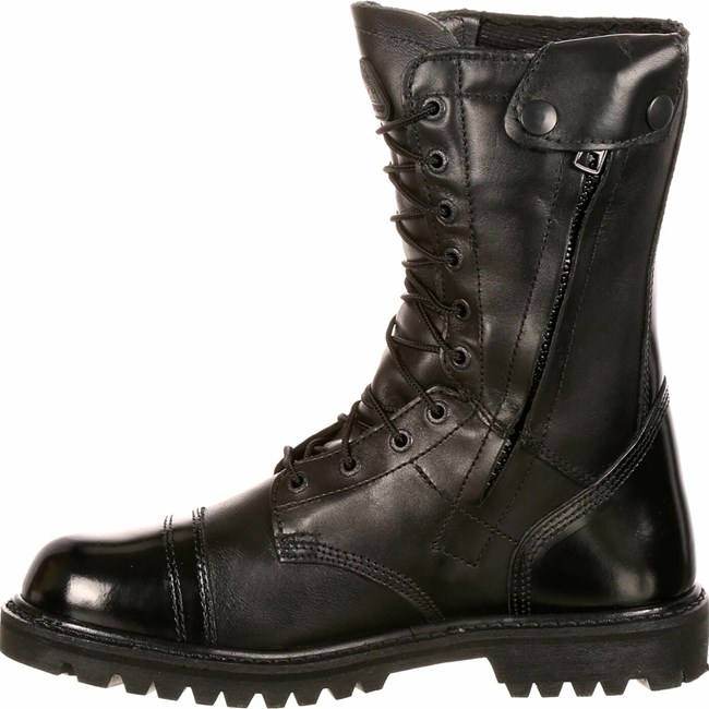 Black Men's Rocky 200G Insulated Side Zipper Jump Boot Waterproof Boots | OWQCN1872