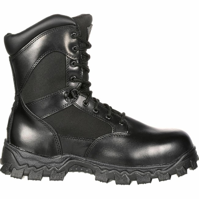 Black Men's Rocky Alpha Force 400G Insulated Public Service Boot Waterproof Boots | WDSFC0382