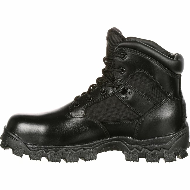 Black Men's Rocky Alpha Force Composite Toe Public Service Boot Waterproof Boots | ORBZC5784