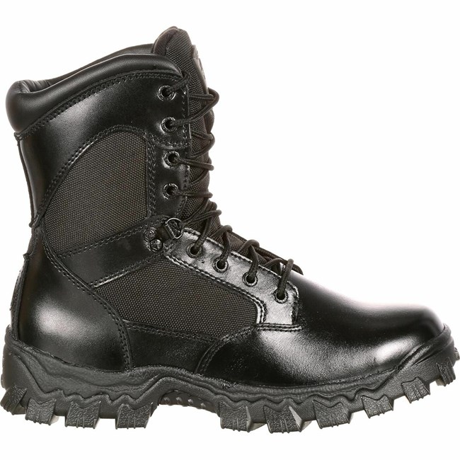 Black Men's Rocky Alpha Force Public Service Boot Waterproof Boots | ESQUO5247