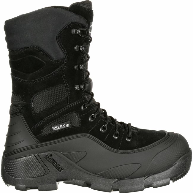 Black Men's Rocky BlizzardStalker Pro Waterproof 1200G Insulated Boot Military Boots | WBCHU0954