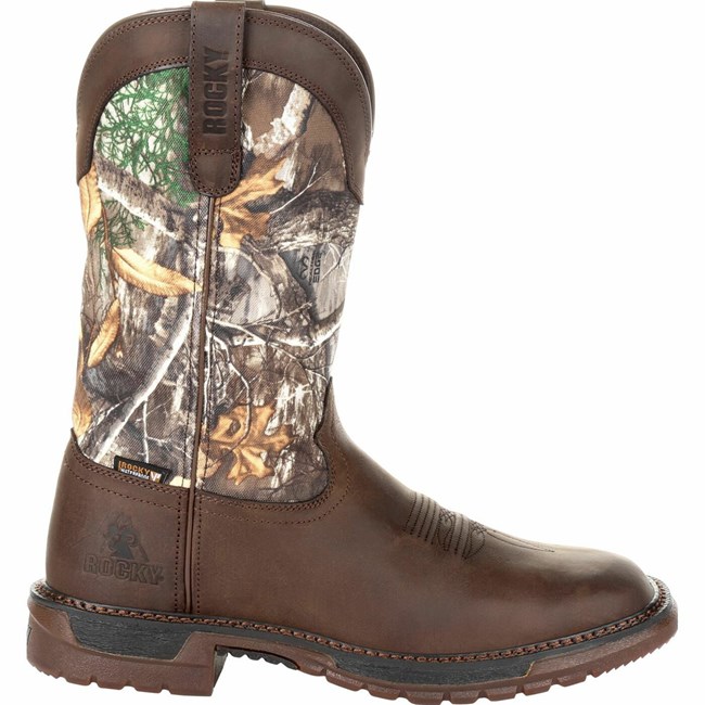 Brown / Camo Men's Rocky Original Ride FLX Cowboy Boots | ARTCD9483