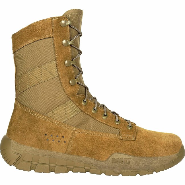 Brown Men's Rocky C4R Tactical Military Boots | ITZKD5849